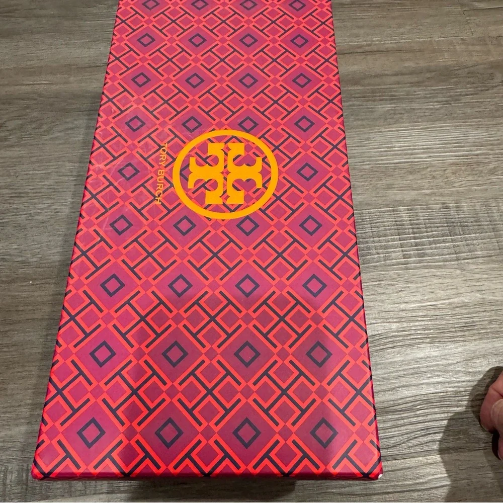 Tory Burch Mira Soft Black Patent Leather Logo Ballet Flats